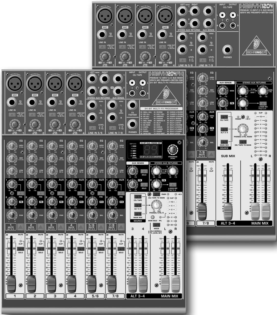 BEHRINGER XENYX 1204 - Manuel d'utilisation - 1