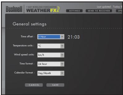 BUSHNELL WEATHER FXI - ÉTAPE 3 : DÉMARREZ L'application Weather FXi et FIXEZ LES LOCALISATIONS - 3