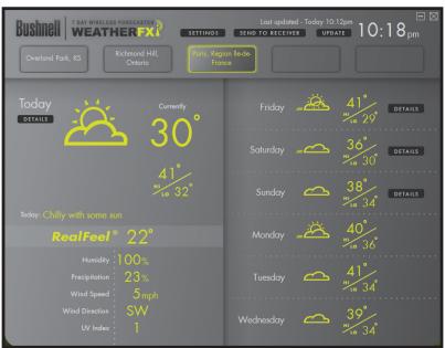 BUSHNELL WEATHER FXI - ÉTAPE 3 : DÉMARREZ L'application Weather FXi et FIXEZ LES LOCALISATIONS - 4