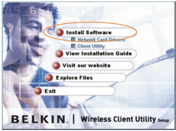 BELKIN CARTE RESEAU SANS FIL PRE-N - Étape 1 Installation des pilotes du logiciel - 1