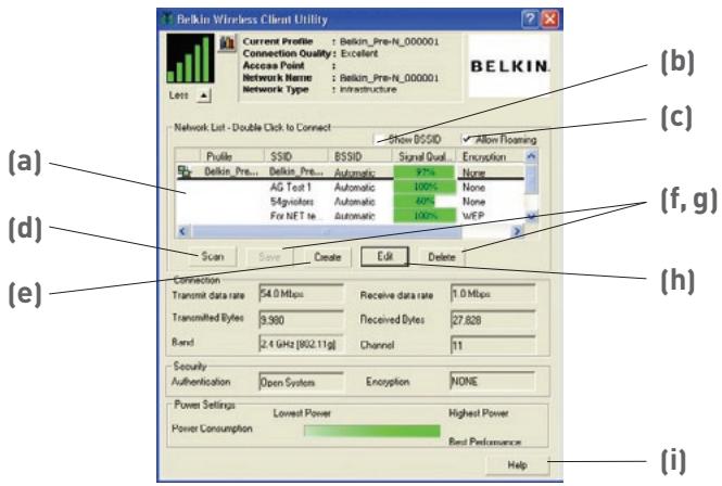BELKIN CARTE RESEAU SANS FIL PRE-N - Utilisation de l'affichageétendu - 1