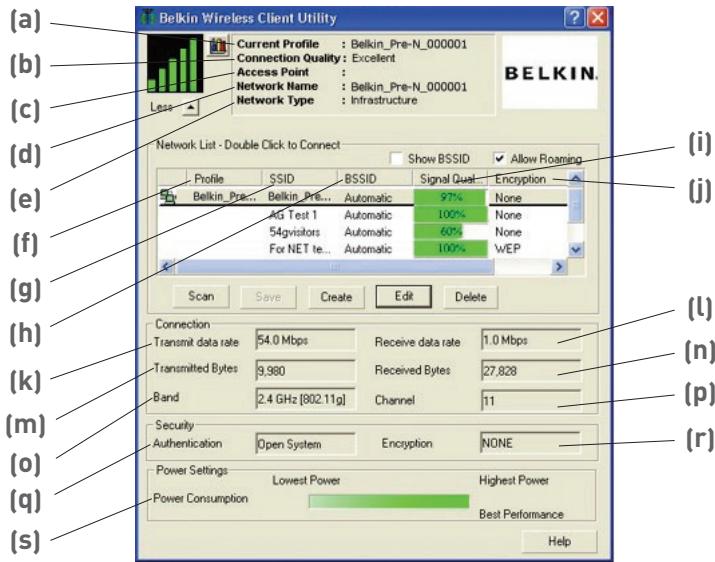 BELKIN CARTE RESEAU SANS FIL PRE-N - Surveillance de l'etat de votre connexion réseau - 1