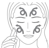 PANASONIC EHXC10 - Once the warming make-up removal mode indicator starts glowing, apply the warming make-up removal plate to your skin and begin to move it around your face. - 1