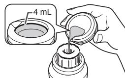 PANASONIC EHXC10 - Fill the measuring cap with water (approximately 4mL ) and pour into the centre of the brush. - 1