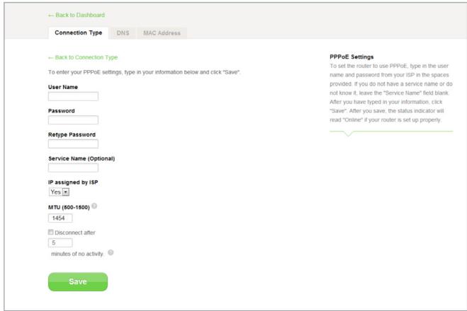 BELKIN WIFI SURF N150 - PPPoE Connection - 1