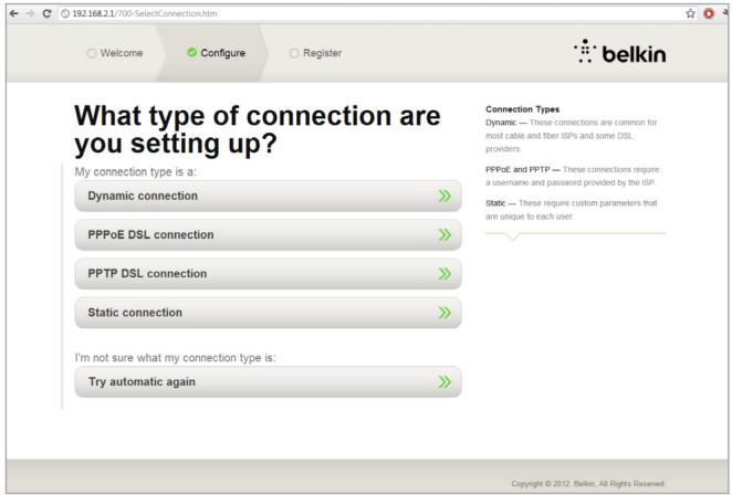 BELKIN WIFI SURF N150 - Manually Set Up Your Internet Connection - 1