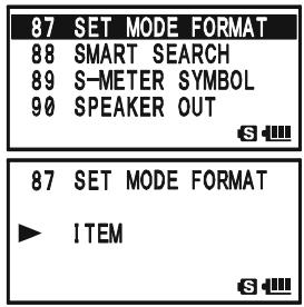 YAESU VX-8DR - CHANGING THE DISPLAY FORMAT OF THE SET MODE ITEM - 1
