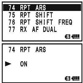 YAESU VX-8DR - To re-enable ARS: - 1