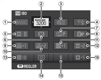 FUJI APPAREIL PHOTO A OBJECTIF INTERCHANGEABLE X-E1 NOIR 18-55MM - La touche Q (menu rapide) - 1