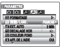 FUJI FINEPIX S1OO FS - Affichez l'écran [言語/LANG]. - 1