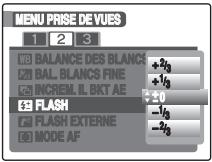 FUJI FINEPIX S1OO FS - Réglage de l'intensité du flash ([FLASH] (réglage de la luminosite)) - 1