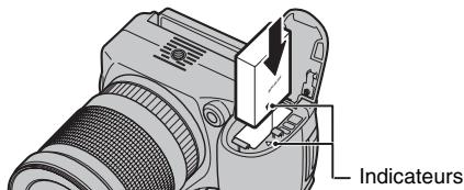 FUJI FINEPIX S1OO FS - Insérez la batterie comme indiquédans le schéma ci-dessous. - 1