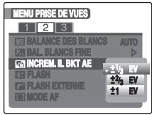 FUJI FINEPIX S1OO FS - MEMO Modification du réglage (plaged'exposition) - 1