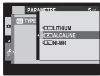 FUJI FINEPIX S8400 - Choix du type de piles - 1