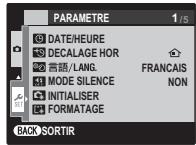 FUJI FINEPIX S8400 - Affichez le menu de configuration. - 1