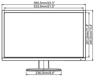 IIYAMA PROLITE E2483HS-B1 - DIMENSIONS : ProLite X2483HSU / ProLite E2483HS - 1