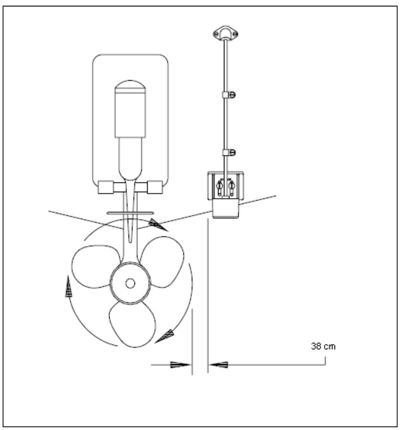 NAVICOM EXPLORIST - Installation de la SONDE sur le tableau arriere - 1