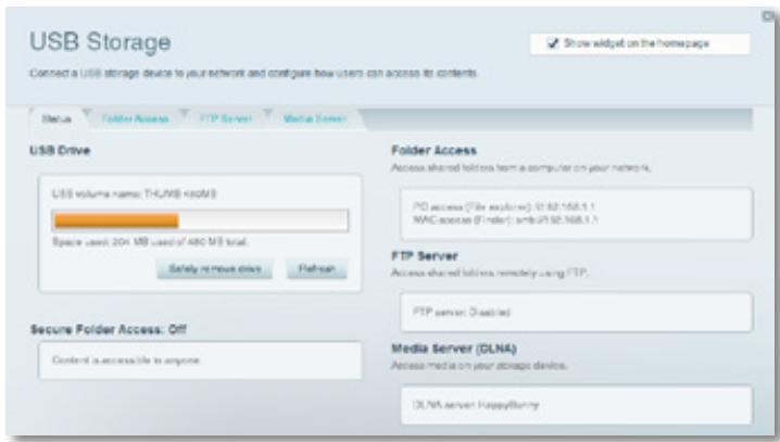 LINKSYS EA6200 - To view the status and settings of your attached drive: - 1