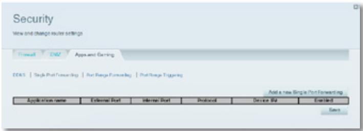 LINKSYS EA6200 - Pour configurer le routage de port unique : - 1