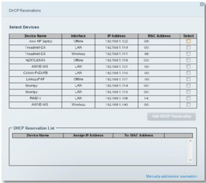 LINKSYS EA6200 - To configure DHCP reservation: - 1