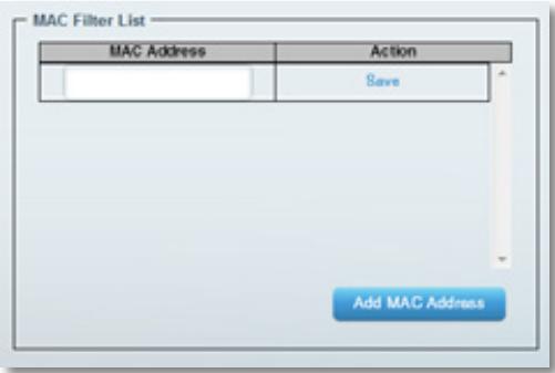 LINKSYS EA6200 - Pour configurer le filtrage MAC afin de permettre à un seul périphérique sans fil d'acceder au réseau : - 3