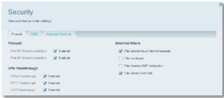 LINKSYS EA6200 - To change your firewall settings: - 1