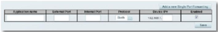 LINKSYS EA6200 - Pour configurer le routage de port unique : - 2