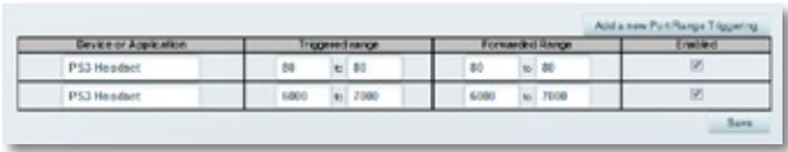 LINKSYS EA6200 - To set up port range triggering for multiple entries: - 3
