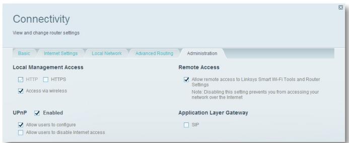 LINKSYS EA6500 - To disable remote access: - 1