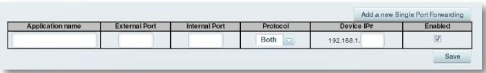 LINKSYS EA6500 - Pour configurer le routage de port unique : - 2