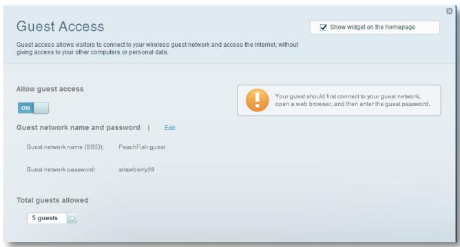 LINKSYS EA6500 - To set up guest access to your network: - 1