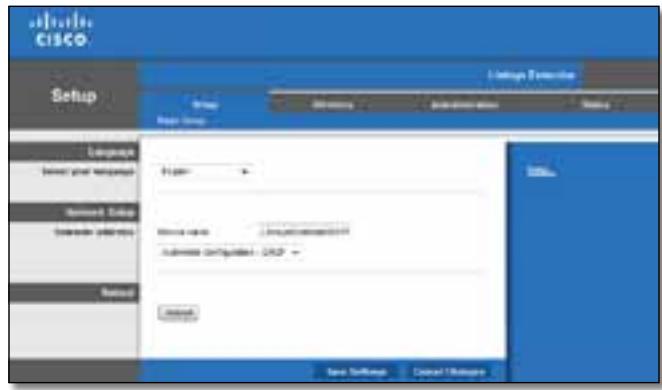 LINKSYS RE 1000 - A böngészőalapú segédprogram használata - 1