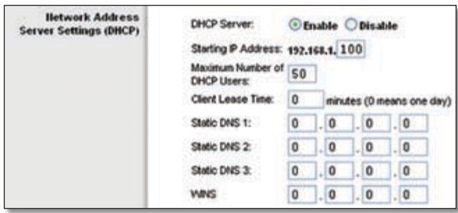LINKSYS WRT54GL - Network Address Server Settings (DHCP) - 1