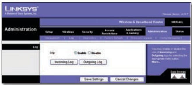 LINKSYS WRT54GL - Administration > Log - 1