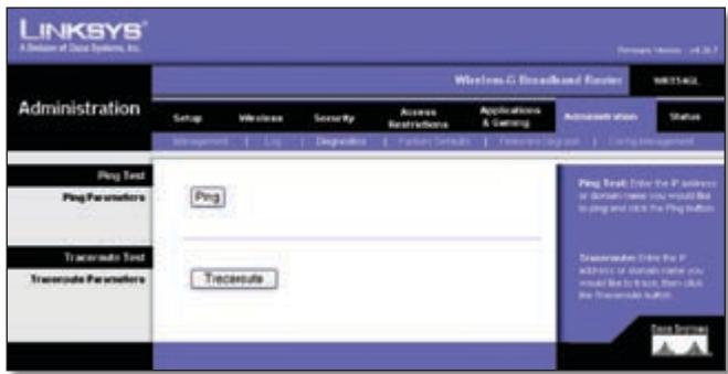 LINKSYS WRT54GL - Administration > Diagnostics - 1