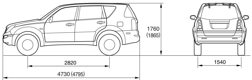 SSANGYONG REXTON - DIMENSIONS - 3