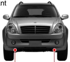 SSANGYONG REXTON 2 - Emplacement des crochets de remorquage - 1