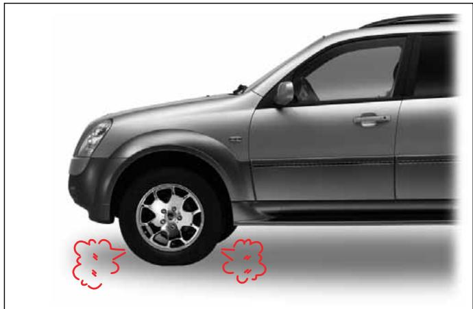 SSANGYONG REXTON 2 - MISES EN GARDE AU SUJET DES PNEUS PLATS - 1
