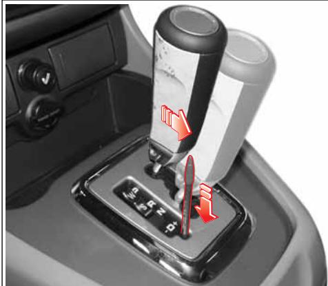 SSANGYONG STAVIC - Déplacement du levier depuis la position P - 1