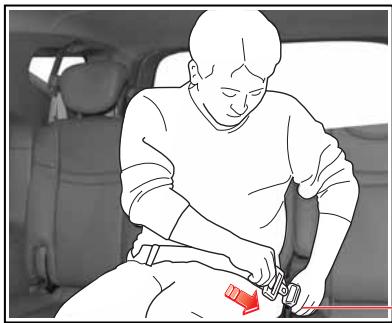 SSANGYONG STAVIC - Ceinture abdominale du siège central à charnières - 1