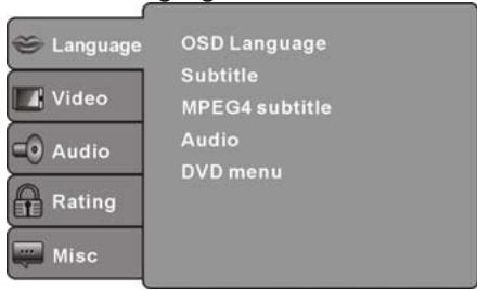 LENCO DVD-432 - LANGUAGE SETUP - 1