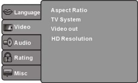 LENCO DVD-432 - VIDEO SETUP - 1