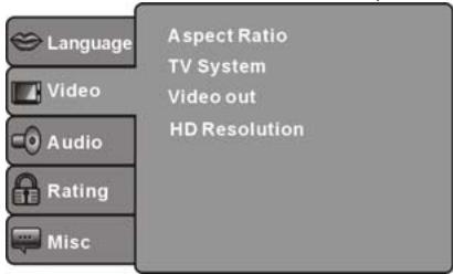 LENCO DVD-432 - VIDEO SETUP - 1