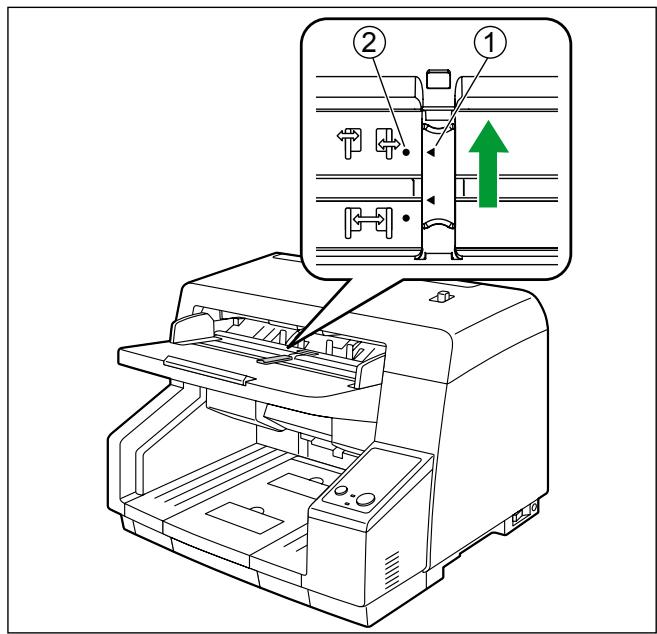 PANASONIC KV-S5055C - Placement des guides de document gauche et droit en position d'origine - 1