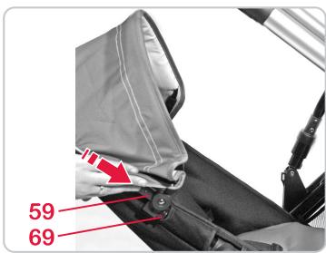 BRITAX B-DUAL & B DUAL - Pour régler le dossier 71 dans la position relevée, procéder comme suit. - 1