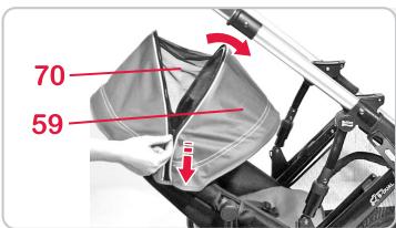 BRITAX B-DUAL & B DUAL - Pour monter la capote 59,proceder comme suit: - 1