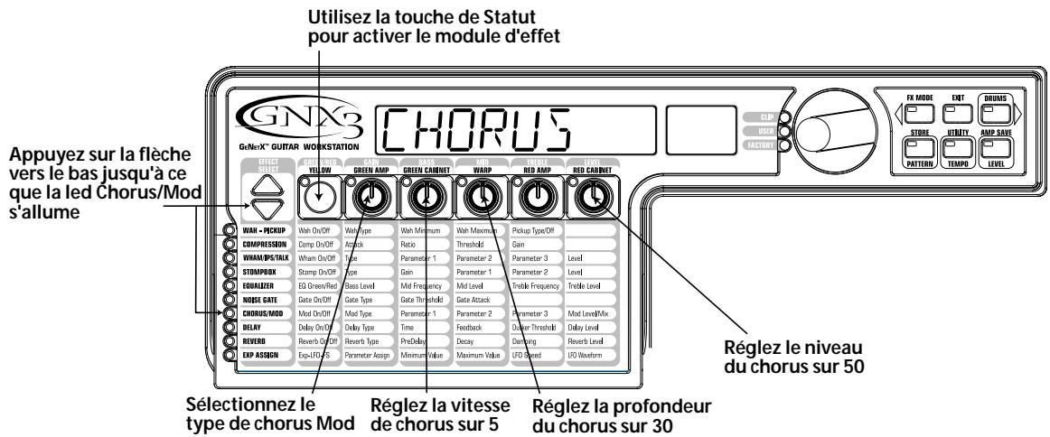 DIGITECH GNX3 - Sélection et réglage du chorus - 1