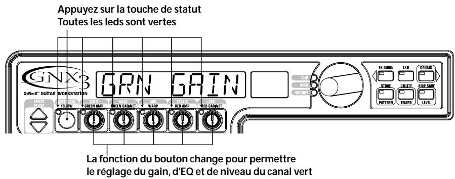 DIGITECH GNX3 - Réglage des paramètres du canal vert - 1