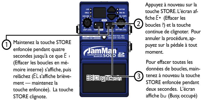 DIGITECH JAMMAN SOLO - Suppression de toutes les bouches (mémoire interne) - 1