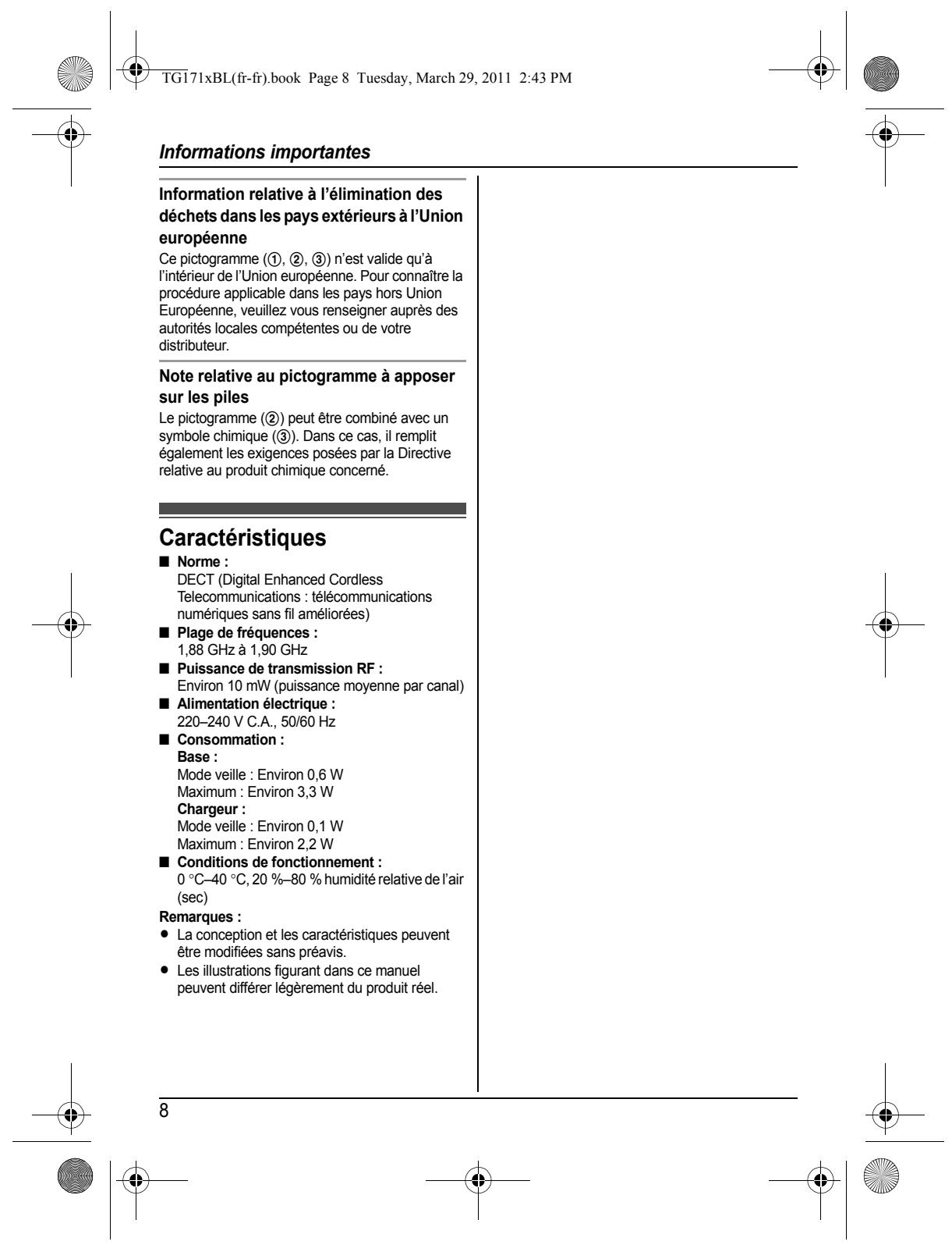 PANASONIC KX-TG1611 - Pour les utilisateurs professionnels au sein de l'union européenne - 5
